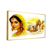 Rajasthani Stunning Lady in Desert Lady Canvas Printed Wall Paintings & Arts